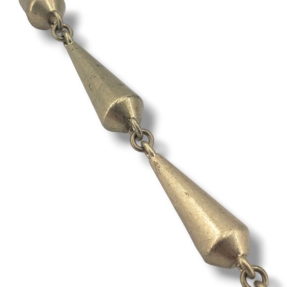 lia sophia Rumor Brushed Matte Gold Tone Cone Bead Long Necklace Heavy - Picture 4 of 12